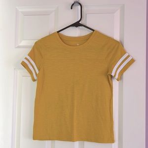 Girls Mustard Yellow Varsity Tee Size L (10/12)